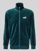 PUMA PERFORMANCE Sweatjacke aus Velours mit Label-Stitching in Bottle,...