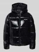 Review Steppjacke mit Kapuze und Label-Stitching in Black, Größe L