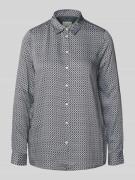Milano Italy Regular Fit Bluse aus Viskose im Allover-Look in Schoko, ...