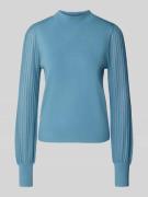 Zero Strickpullover aus Viskose-Mix mit Stehkragen in Hellblau, Größe ...