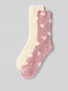 camano Socken aus Teddyfell im 2er-Pack in Rosa, Größe 35-38