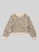 Mango Strickpullover mit Rundhalsausschnitt Modell 'meow' in Beige, Gr...
