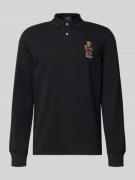 Polo Ralph Lauren Classic Fit Poloshirt mit Label-Stitching in Black, ...