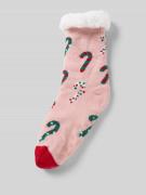CAPELLI NEW YORK Socken mit geripptem Abschluss in Rose, Größe M/L