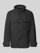 Christian Berg Men Regular Fit Jacke mit Woll-Anteil in Anthrazit Mela...