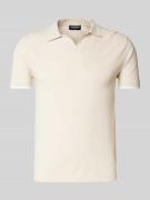 Antony Morato Slim Fit Poloshirt mit V-Ausschnitt in Beige, Größe S