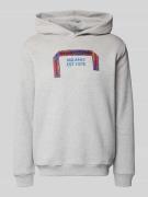 CARLO COLUCCI Regular Fit Hoodie mit Stitching in Hellgrau Melange, Gr...