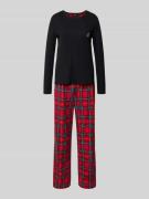 Lauren Ralph Lauren Regular Fit Pyjama mit Brusttasche in Rot, Größe M