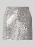 Noisy May Minirock mit Pailletten Modell 'SCARLET' in Silber, Größe L