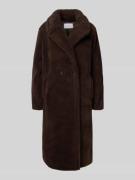 comma Mantel aus Teddyfell mit Reverskragen in Schoko, Größe L