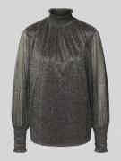 MOS MOSH Blusenshirt mit Stehkragen Modell 'Ximena' in Dunkelgrau, Grö...