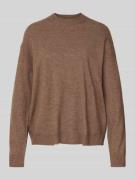 Mango Loose Fit Strickpullover mit Woll-Anteil in Mittelbraun, Größe L