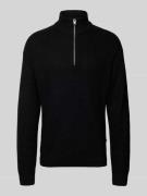 Jack & Jones Strickpullover mit Reißverschluss Modell 'KAITO' in Black...