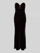 Bardot Abendkleid aus Samt mit Raffungen Modell 'ELVIRA' in Dunkelbrau...