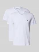 Emporio Armani T-Shirt mit V-Ausschnitt im 2er-Pack in Weiss, Größe L