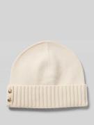Lauren Ralph Lauren Beanie mit Label-Detail in Offwhite, Größe 1