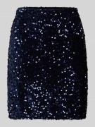 Apricot Minirock mit Paillettenbesatz in Marine, Größe L