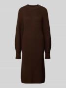 s.Oliver RED LABEL Fließendes Strickkleid aus Baumwoll-Mix in Dunkelbr...