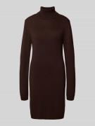 More & More Knielanges Strickkleid mit Rollkragen in Schoko, Größe 34