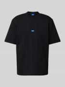 Hugo Blue T-Shirt mit Label-Badge Modell 'Nieros' in Black, Größe M