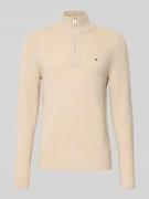 Tommy Hilfiger Regular Fit Troyer aus reiner Wolle in Offwhite, Größe ...