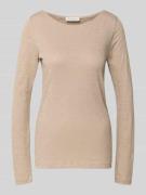 Marc O'Polo Slim Fit Langarmshirt aus reiner Baumwolle in Stein, Größe...