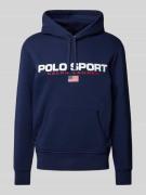 Polo Sport Hoodie mit Label-Print in Dunkelblau, Größe XS