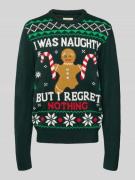 Montego Strickpullover mit gerippten Abschlüssen in Dunkelgruen, Größe...