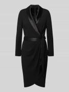 Adrianna Papell Knielanges Cocktailkleid in Wickel-Optik in Black, Grö...