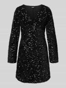 Pieces Mini-Paillettenkleid aus Samt Modell 'KAM' in Black, Größe L