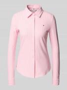 Tommy Hilfiger Shaped Fit Hemdbluse Baumwoll-Mix in Rose, Größe L
