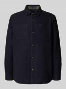 Barbour Regular Fit Hemdjacke mit Woll-Anteil Modell 'MARLOW' in Marin...