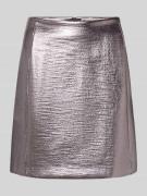 ICHI Regular Fit Minirock mit Nahtreißverschluss Modell 'Lume' in Silb...