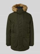 Jack & Jones Parka mit Pattentaschen und Kapuze mit Kunstfell in Oliv,...