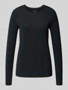 Schiesser Longsleeve mit Rundhalsausschnitt in Black, Größe 38