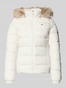 Tommy Jeans Slim Fit Daunenjacke mit Stehkragen in Offwhite, Größe L