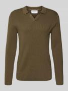 Lindbergh Relaxed Fit Pullover mit Strukturmuster in Oliv, Größe L