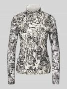 Marc Cain Longsleeve mit Stehkragen in Sand, Größe 34