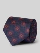 Monti Seidenkrawatte mit Overall-Print (7 cm) in Rostrot, Größe 1