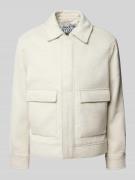 JAKE*S STUDIO MEN Hemdjacke mit Umlegekragen in Kitt Melange, Größe XL