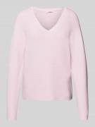 s.Oliver RED LABEL Comfort Fit Strickpullover aus Baumwoll-Mix mit V-A...