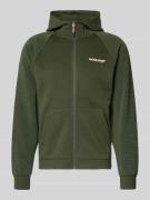 Jack & Jones Regular Fit Sweatjacke mit Logo-Print Modell 'Thatcher' i...