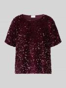Vila Blusenshirt mit Paillettenbesatz Modell 'FAITH' in Pflaume, Größe...