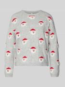Only Regular Fit Weihnachtspullover Motiv-Print Modell 'XMAS SANTA' in...