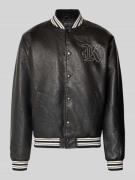 KARL KANI College-Jacke in Leder-Optik mit Label-Stitching in Black, G...