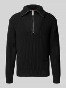 HUGO Regular Fit Troyer aus reiner Baumwolle Modell 'SRIGG' in Black, ...