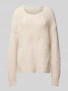 Milano Italy Strickpullover mit Strukturmuster in Beige, Größe XL