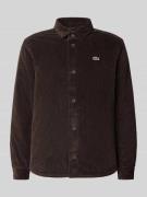 Lacoste Oversized Hemdjacke in Cord-Optik in Dunkelbraun, Größe S