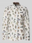 Marc Cain Hemdbluse mit Knopfleiste in Weiss, Größe 40