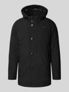 Blauer Usa Daunenjacke mit Kapuze Modell 'CHESTER' in Black, Größe L